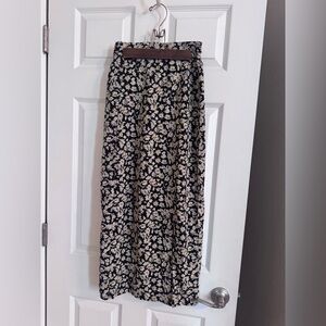 Floral Black and White Women's Skirt